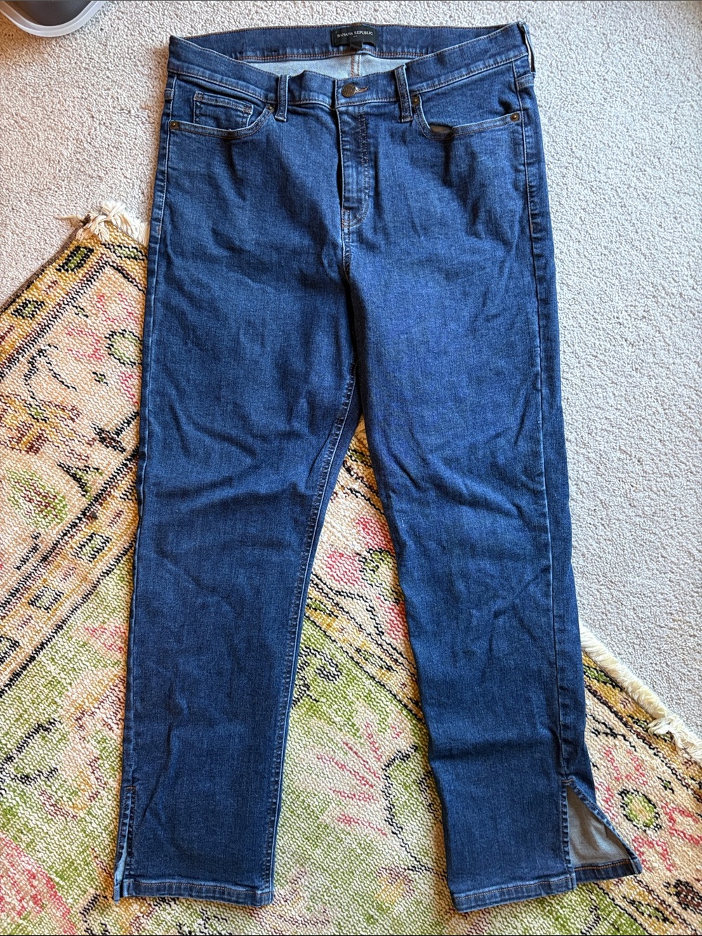 Banana Republic Women's Straight-Leg Jeans in Dark Blue Denim